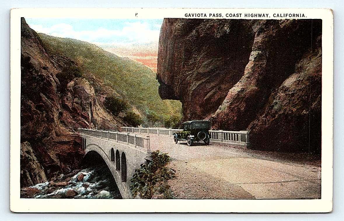 GAVIOTA PASS, CA California ~ BRIDGE over LOS CRUCES CREEK  c1910s Postcard
