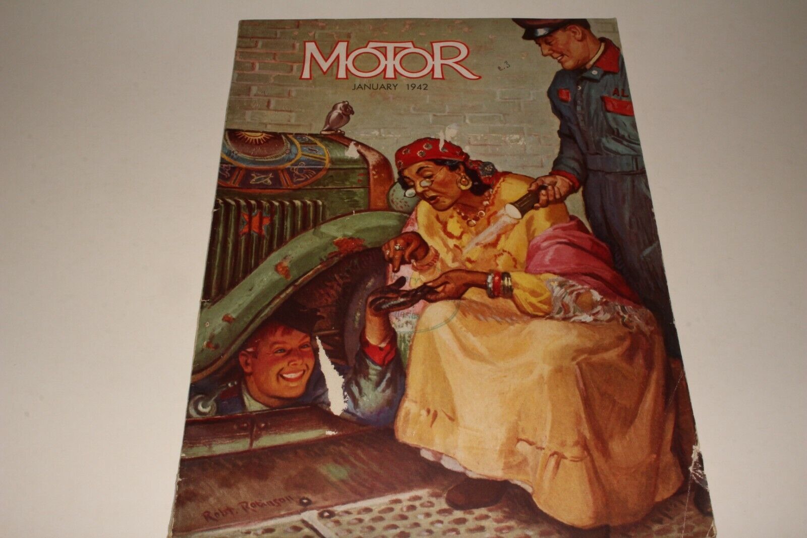 MOTOR MAGAZINE JANUARY 1942 ROBERT ROBINSON COVER ART
