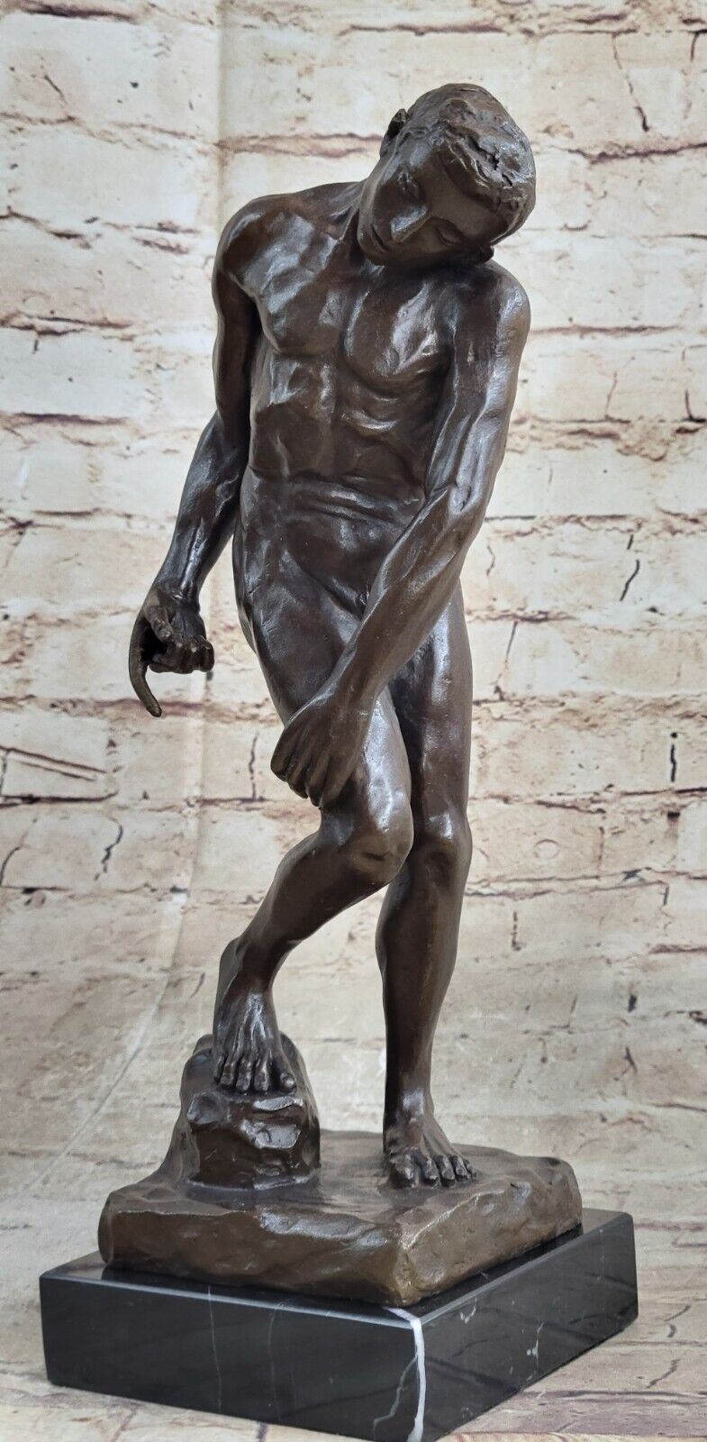 Handcrafted bronze sculpture Nude German Marble Of Age Rodin Male Nude Artwork