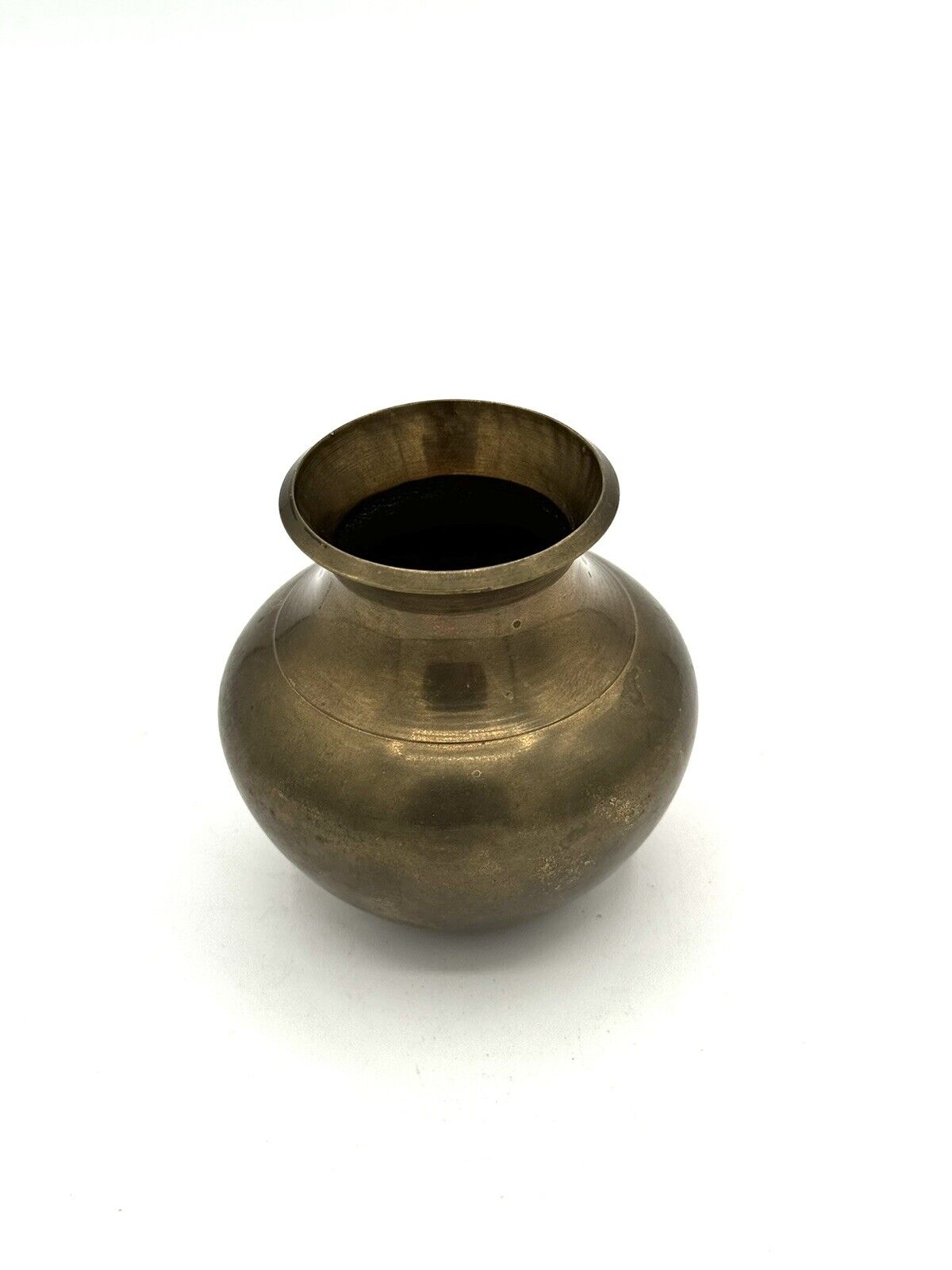 Vintage Brass Engraved Unique Ritual Holy Water Pot Fine Patina Container