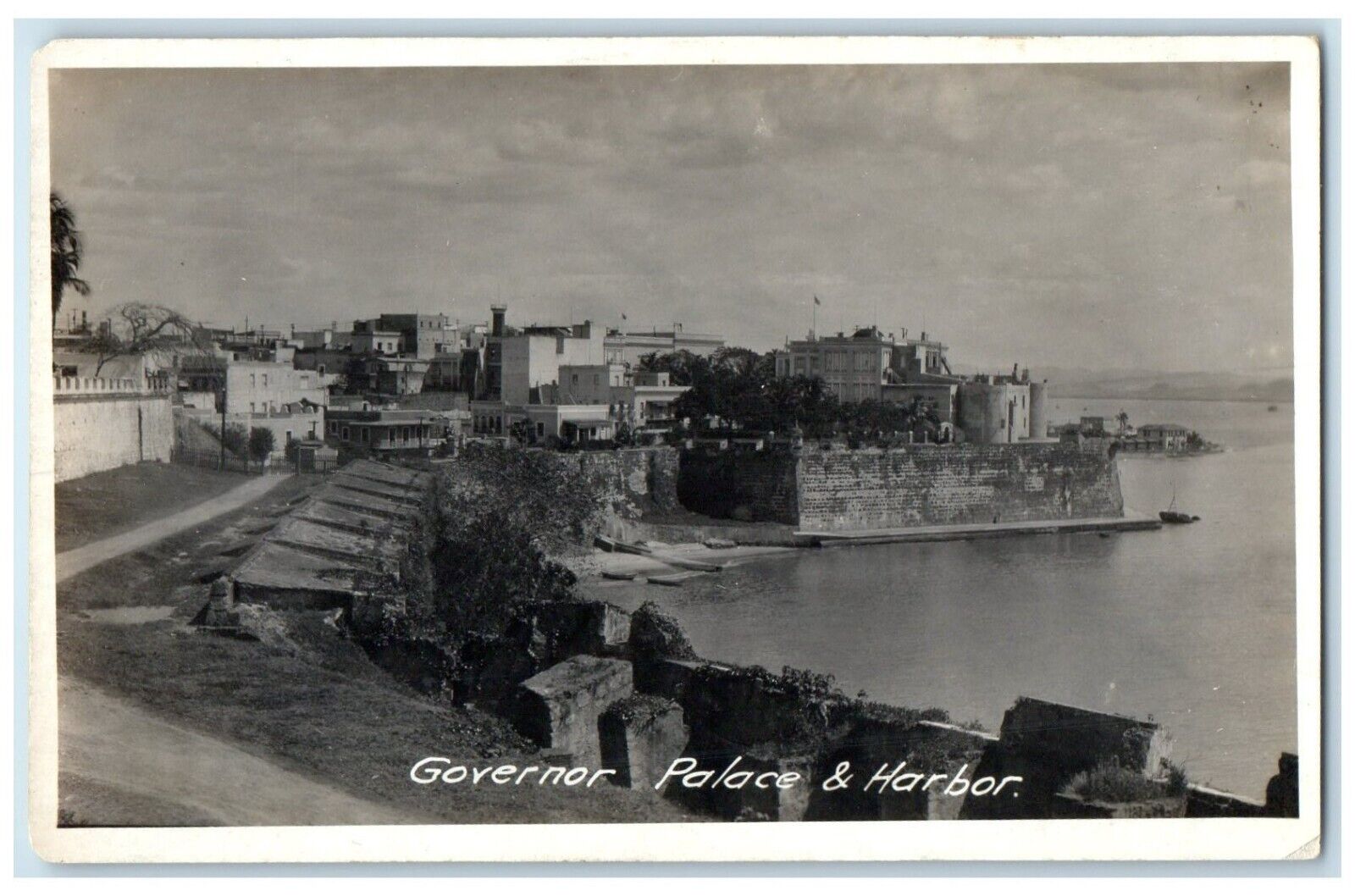 c1910\'s Governor Palace & Harbor San Juan Puerto Rico PR RPPC Photo Postcard