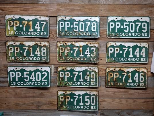  Colorado Expired 1962 Lot of 10 Rustic License Plates Auto Tags ~ PP 7147