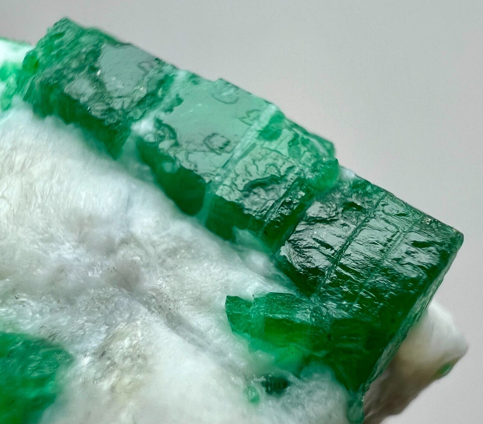 187 Carats Well Terminated Highest Green Swat Emerald Crystals On Matrix @PAK