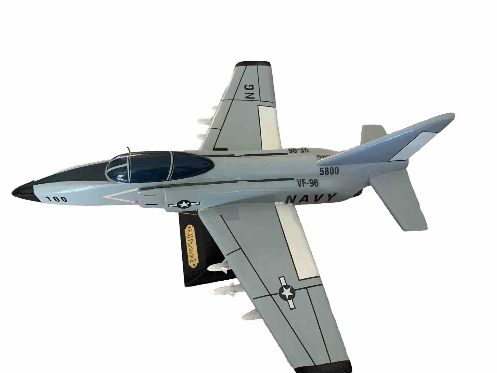 F-4J Phantom II Wooden Desk Model Navy With Stand