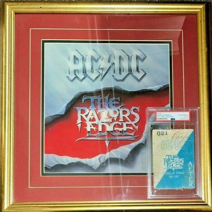 AC/DC Brian Johnson Signed Original 1990-91 Razors Edge Backstage Pass PSA/DNA