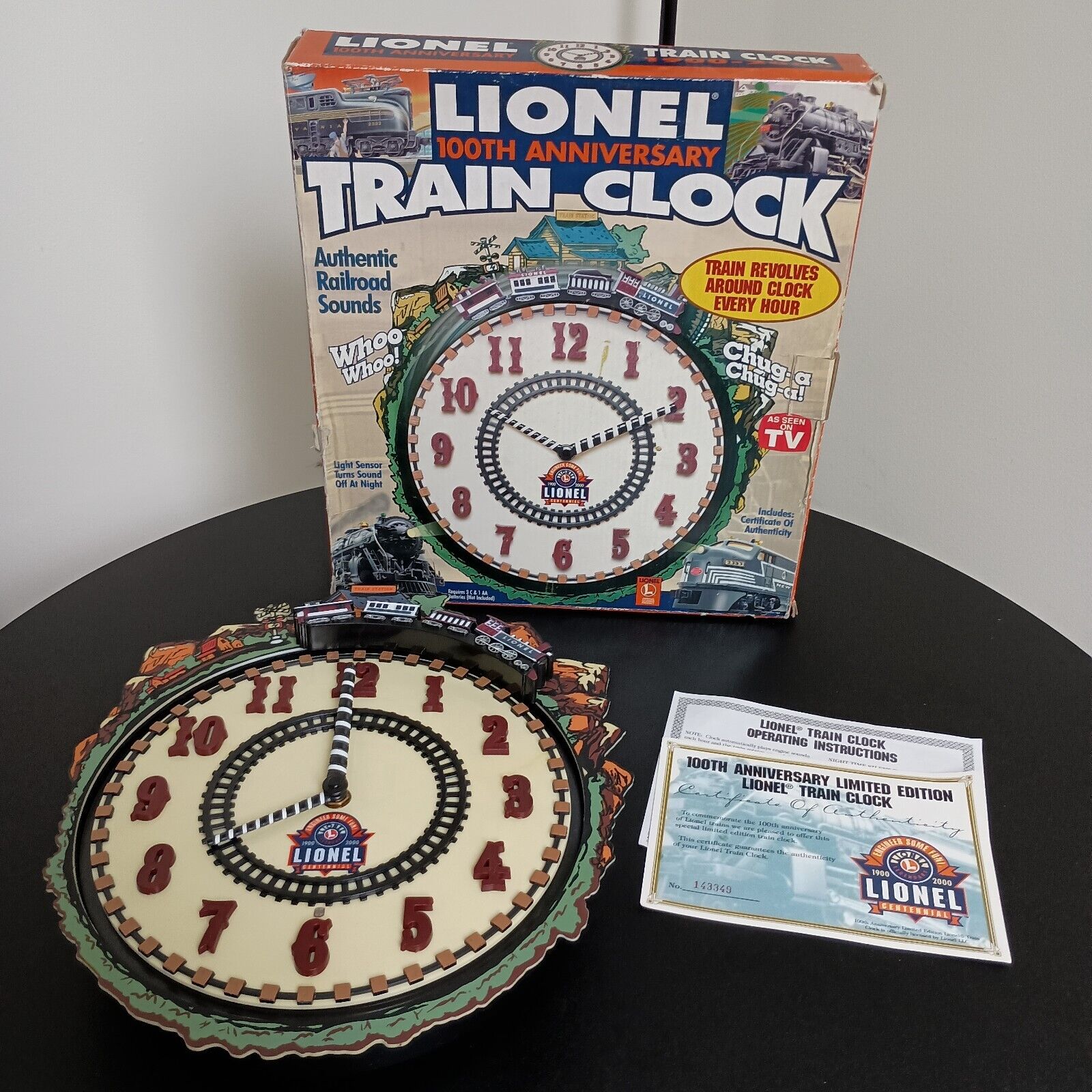 LIONEL 7183 100th Anniversary Train Clock For Repair Does Not Work Correctly
