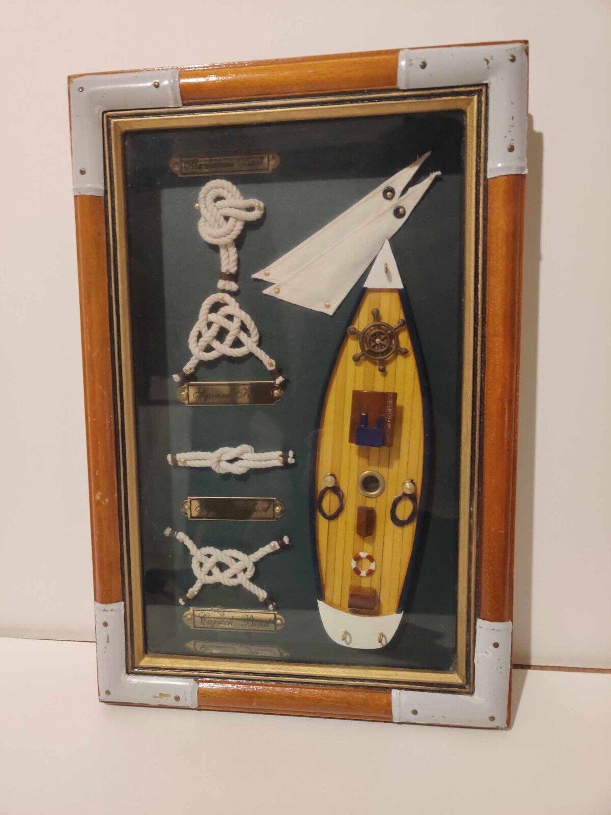Decorative board marine knots frame 3D boat 