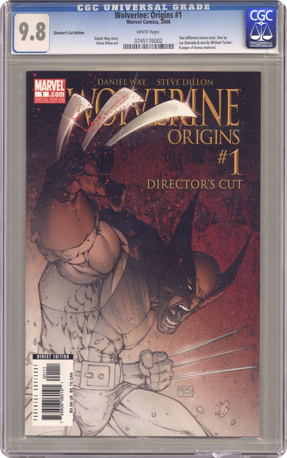 Wolverine Origins 1D Turner Director's Cut Variant CGC 9.8 2006 0745176002