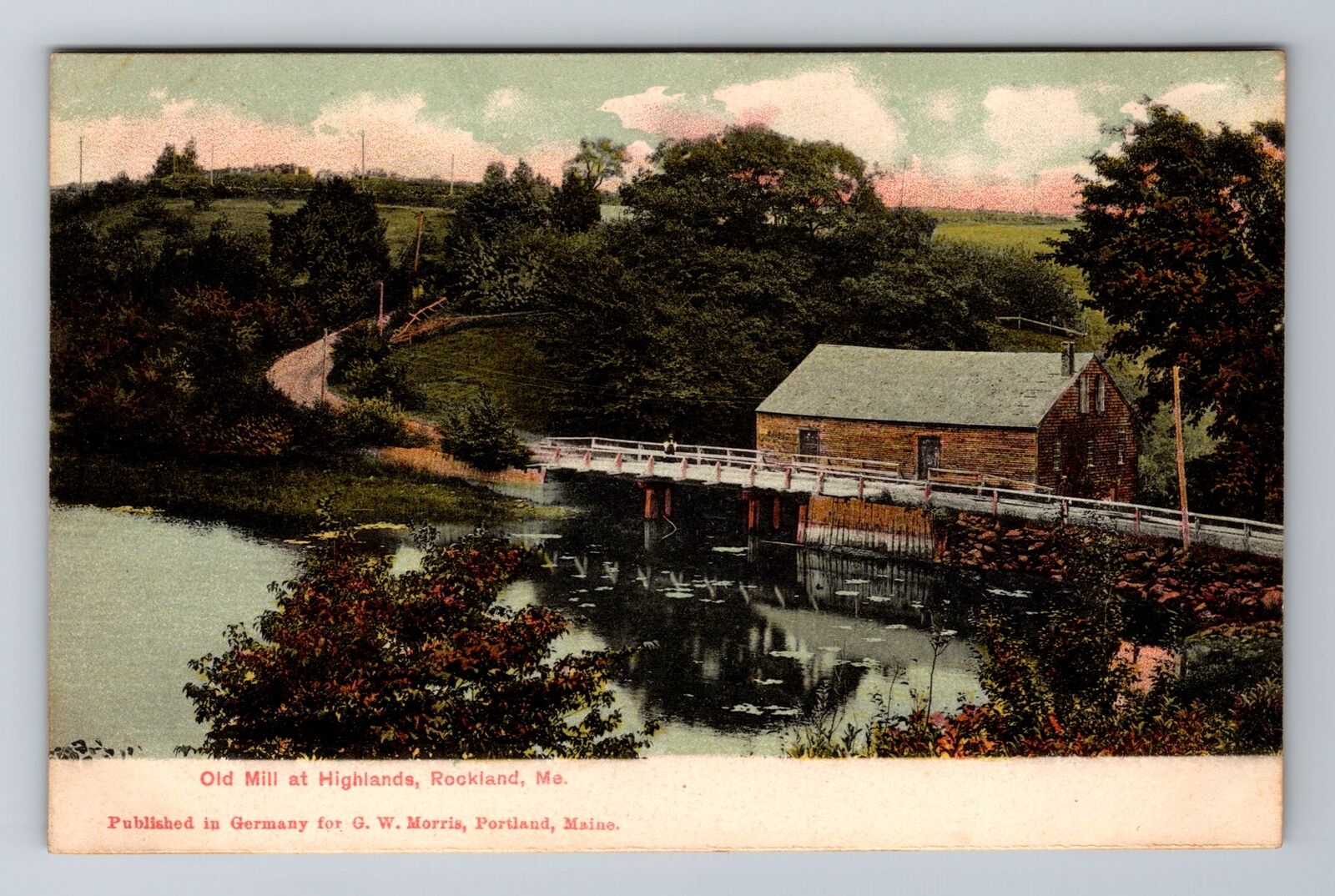 Rockland ME-Maine, Old Mill At Highlands, Antique, Vintage Souvenir Postcard