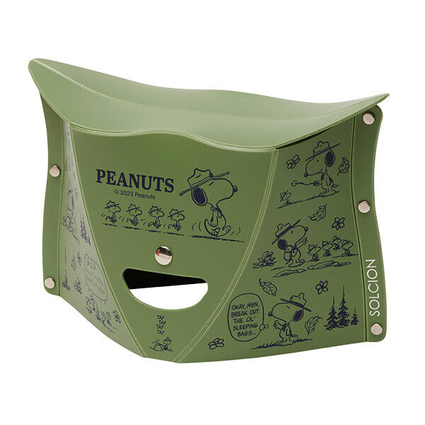 Peanuts Snoopy folding chair beagle scout PATATTO night camp design Olive Green
