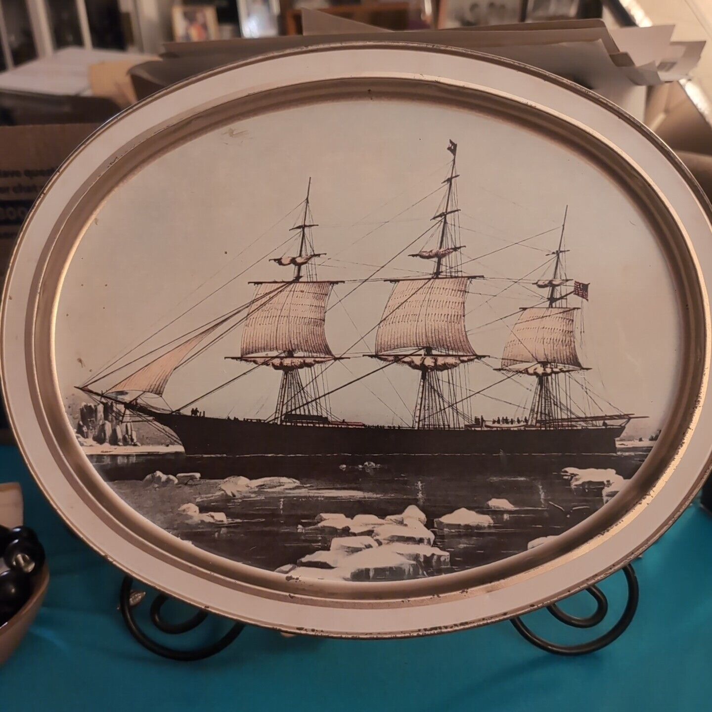 Vintage Sunshine Biscuits Ship Double Sided Tin