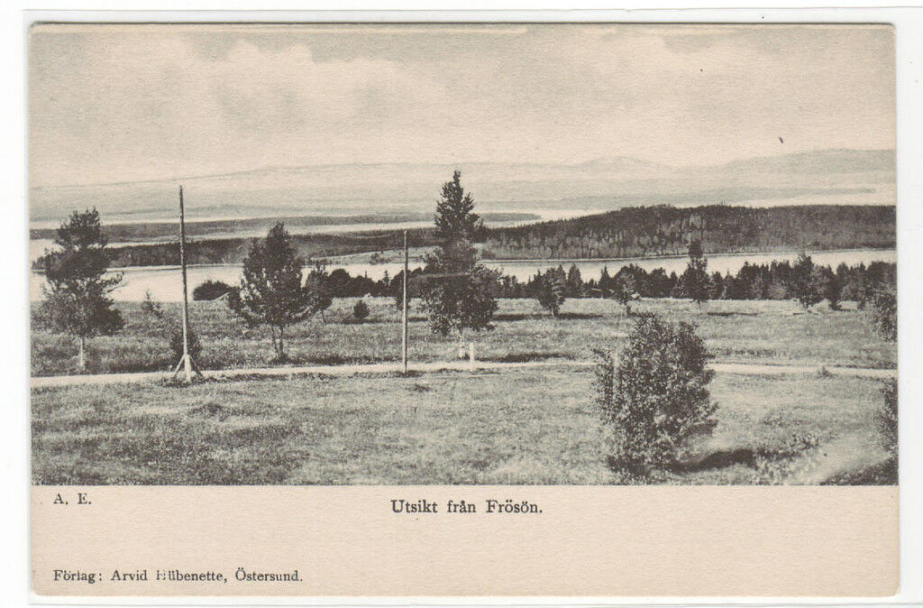 Frey\'s Island Utsikt fran Frösön Sweden 1905c postcard