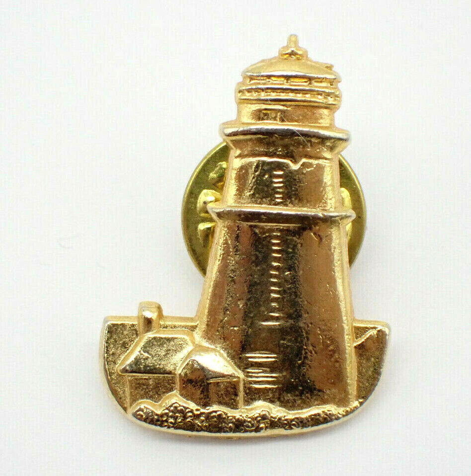 Lighthouse Gold Tone Vintage Lapel Pin