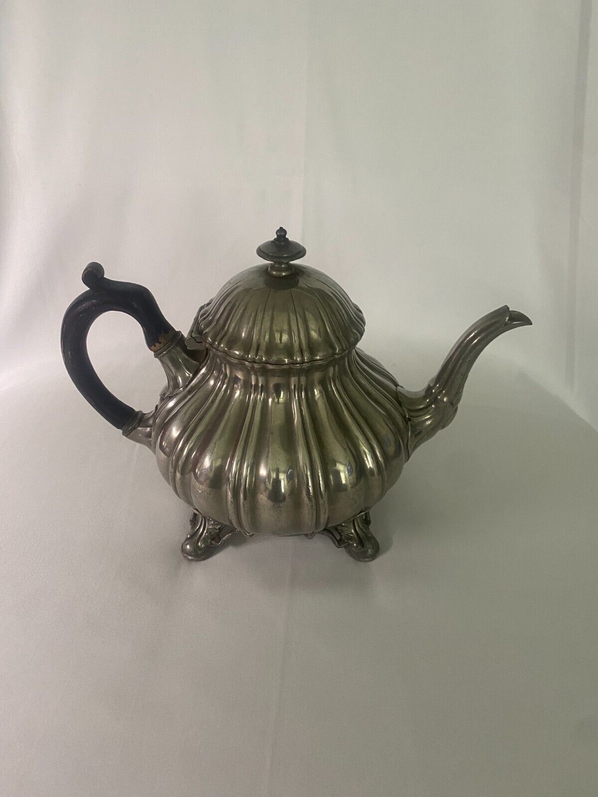 Antique 19th Century Pewter Teapot (Shaw & Fisher)