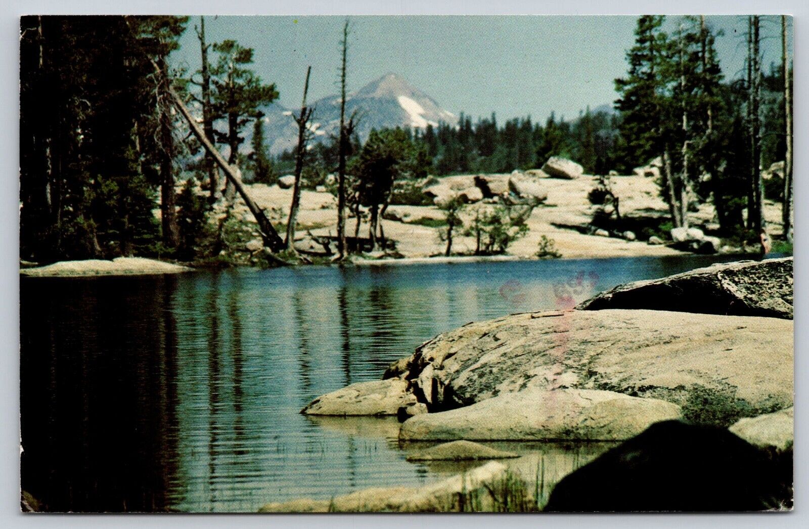 Postcard 1987 Granite Lake with Pyramid Peak in Background California