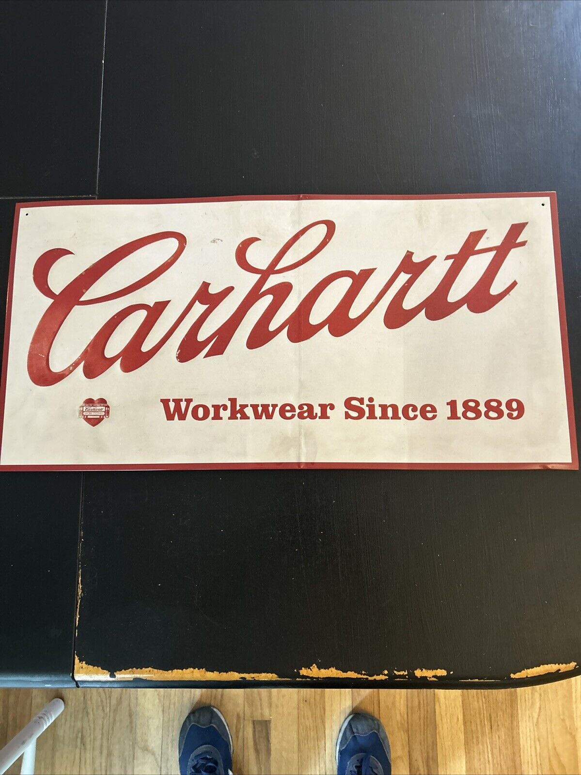 VTG CARHARTT WORKWEAR SINCE 1889 Tin Sign Advertising Embossed 24