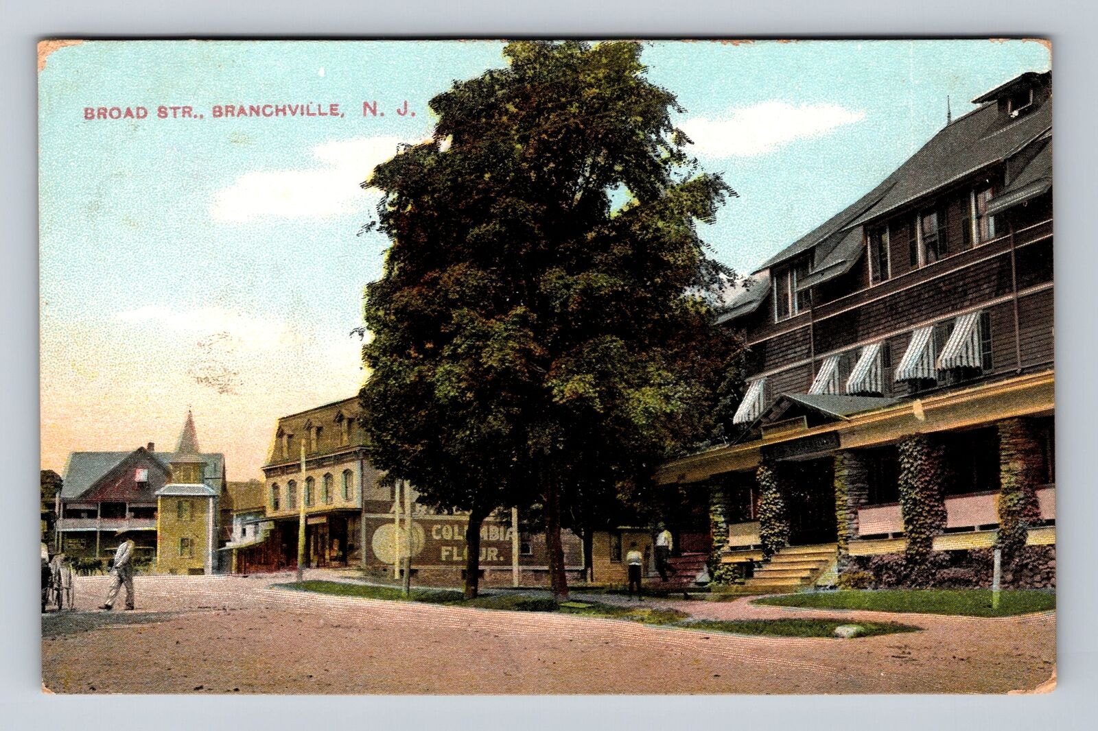 Branchville NJ-New Jersey, Scenic View On Broad Street Vintage c1912 Postcard