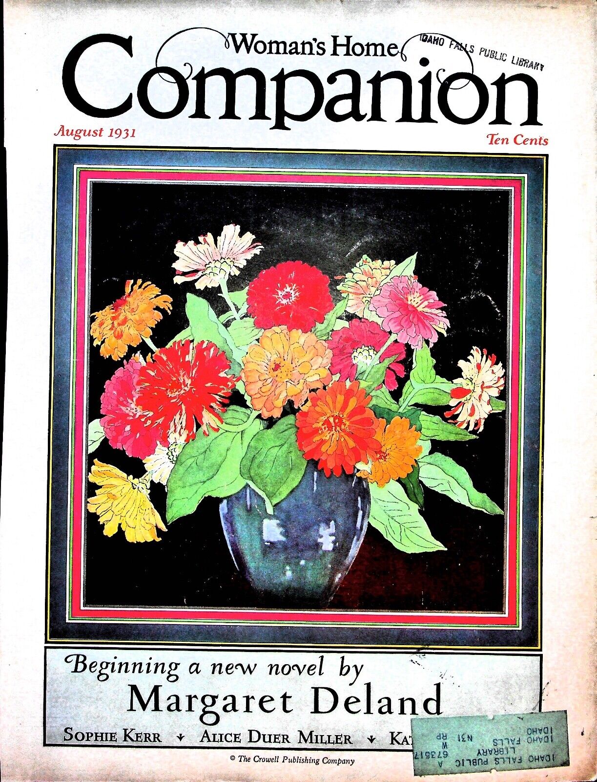 Original August 1931 Woman\'s Home Companion Cover: Flowers in vase