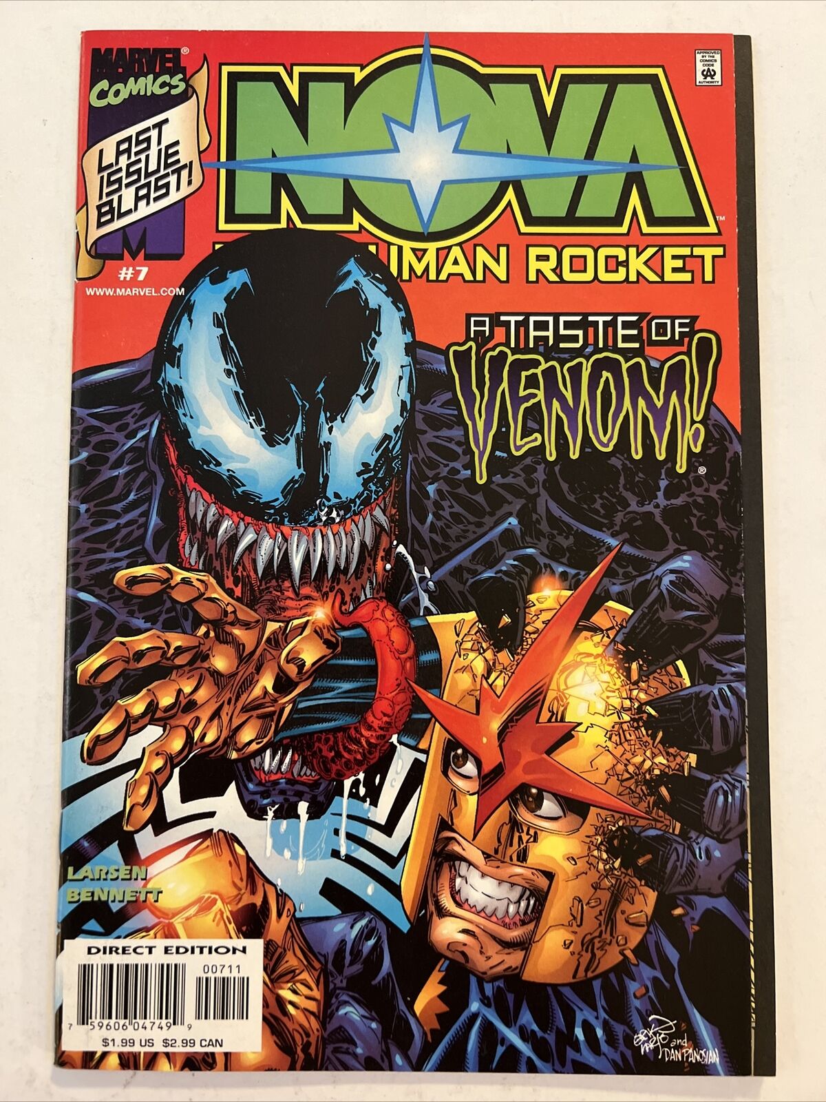 Nova (1999) # 7 - Last issue, Venom cover Erik Larsen