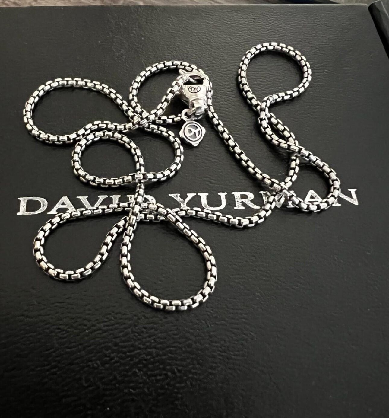 David Yurman Sterling Silver 2.7mm Unisex Medium Box Chain 22 Inch Necklace