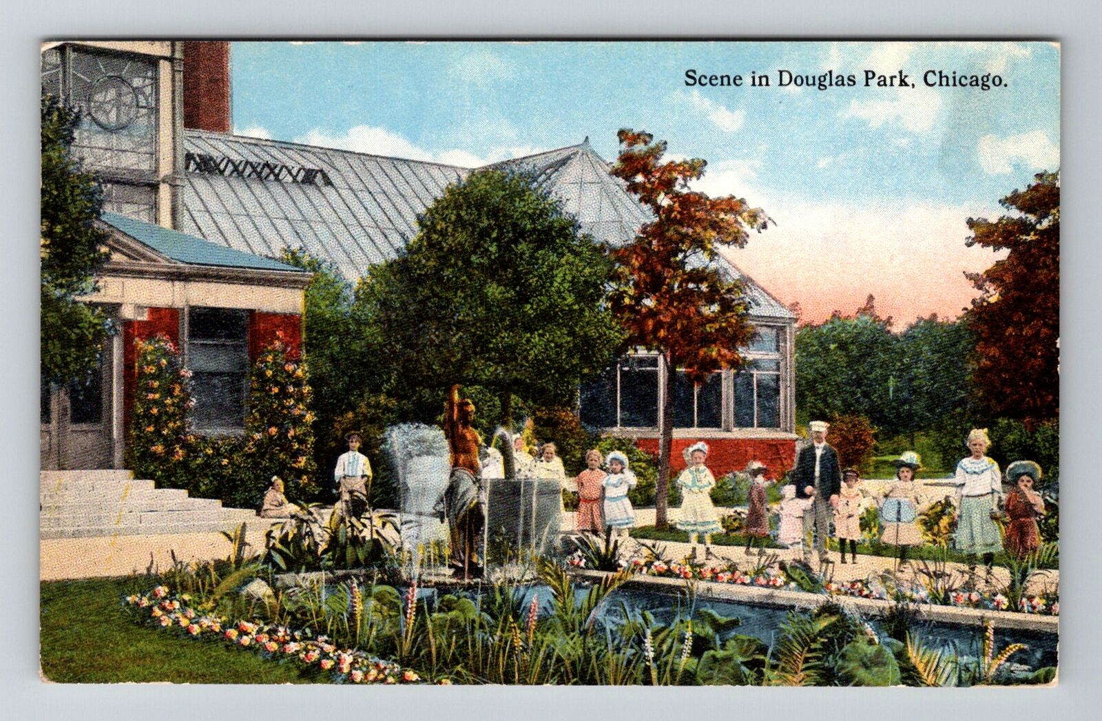 Chicago, IL-Illinois, Scene In Douglas Park Antique, Vintage Souvenir Postcard