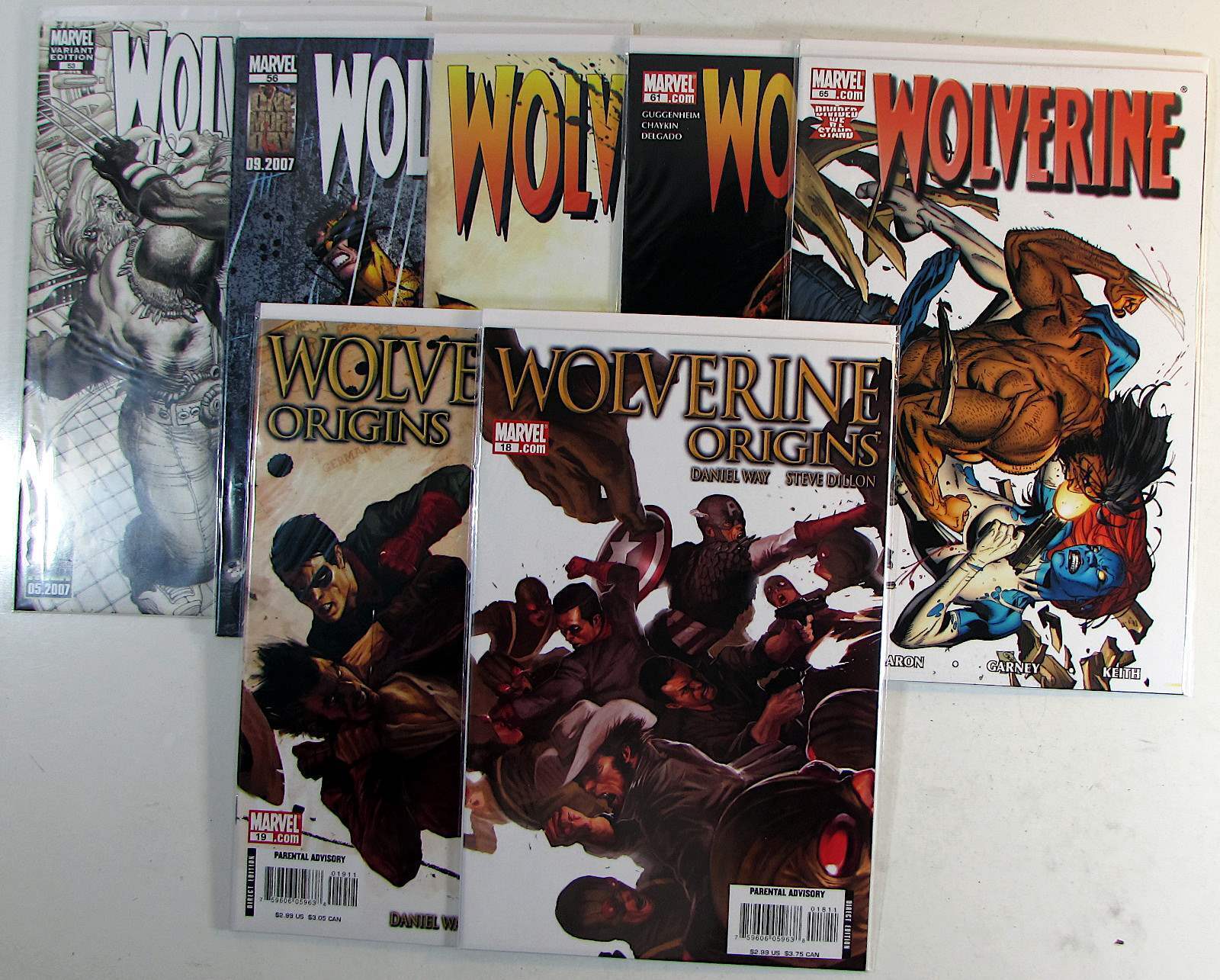 Wolverine Origins Lot of 6 #53,56,61,65,19,18 Marvel (2007) Comic Books