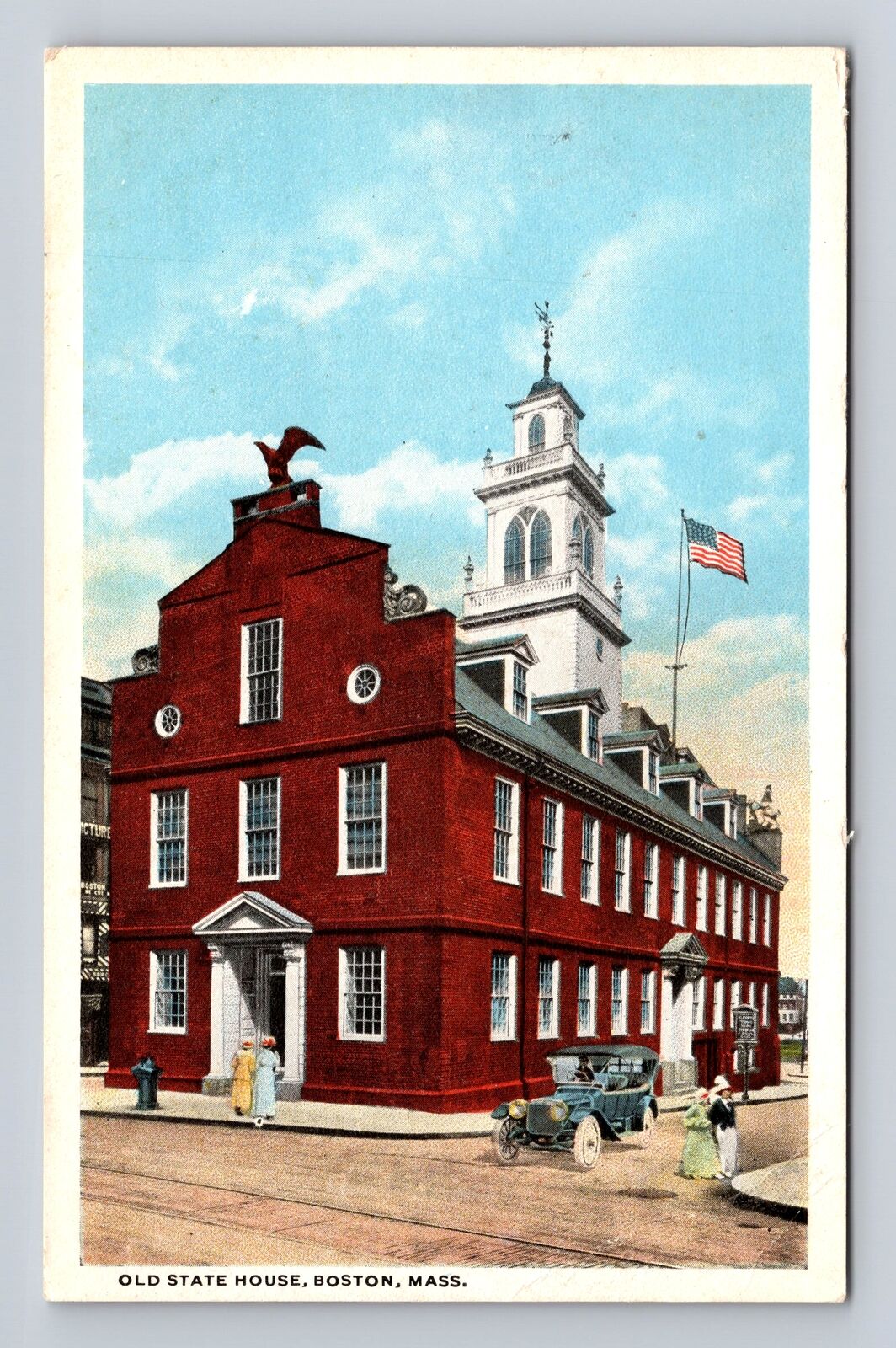 Boston MA- Massachusetts, Old State House, Antique, Vintage Souvenir Postcard