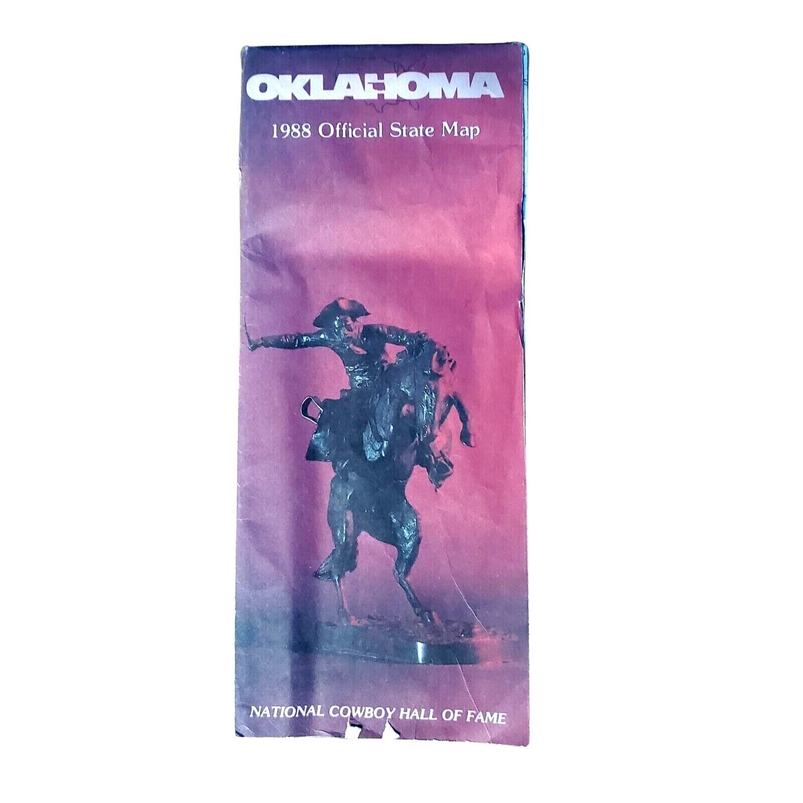 Official 1988 Oklahoma State Highway Travel Road Map