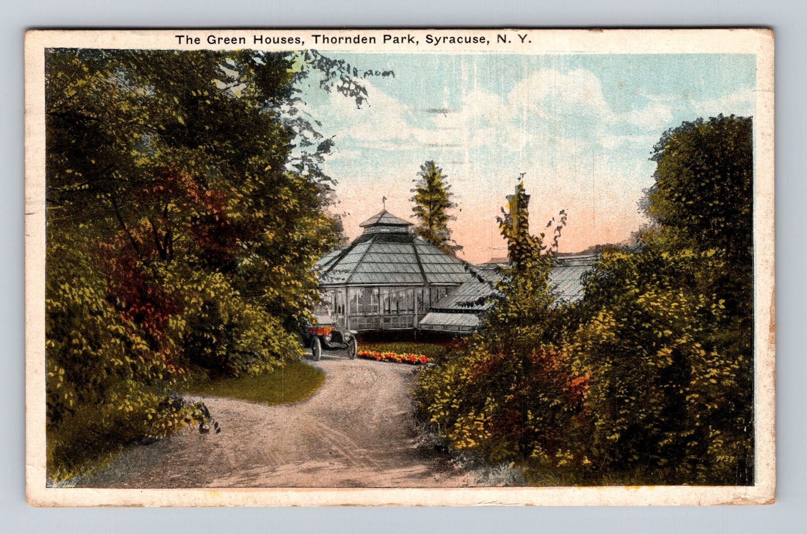 Syracuse NY-New York, Green Houses, Thornden Park, Vintage c1923 Postcard