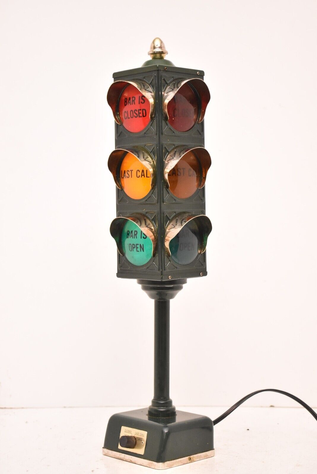 VTG 1960s B&B Bar Lamp Stop Light Traffic Signal OPEN CLOSED LAST CALL MAN CAVE}