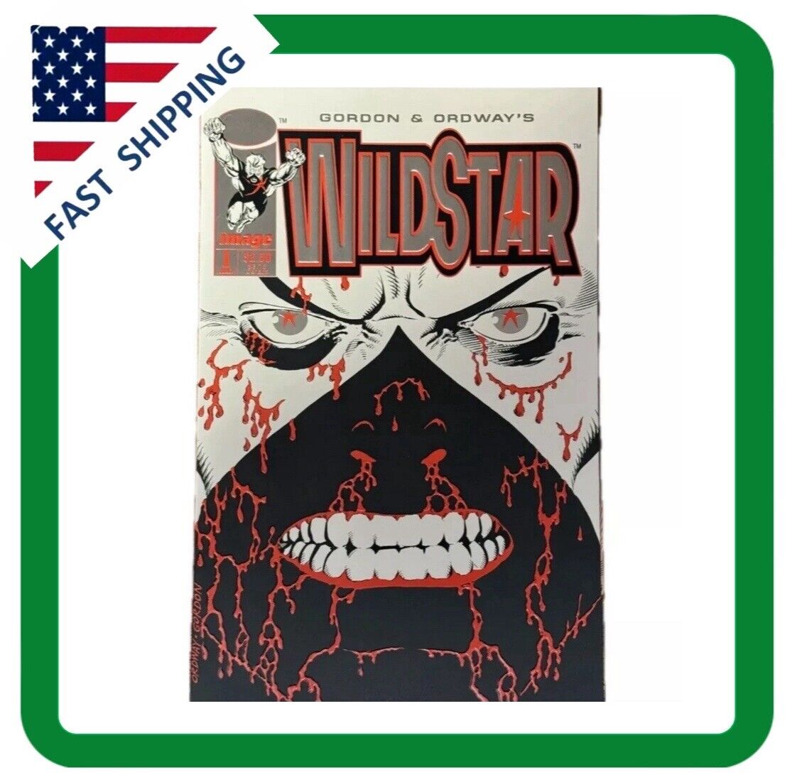 WILDSTAR SKY ZERO 1 - EMBOSSED BLOODY COVER - Image Comics 1993