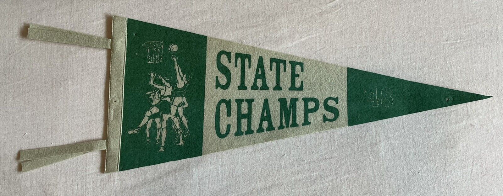 Vintage 1948 Basketball State Champs Pennant
