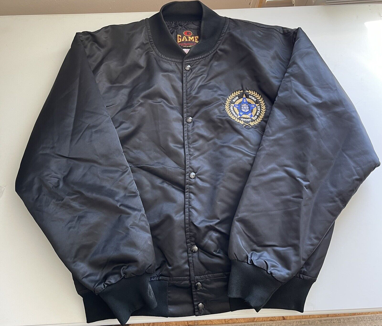 Vintage New York Fraternal Order Of Police Satin Jacket