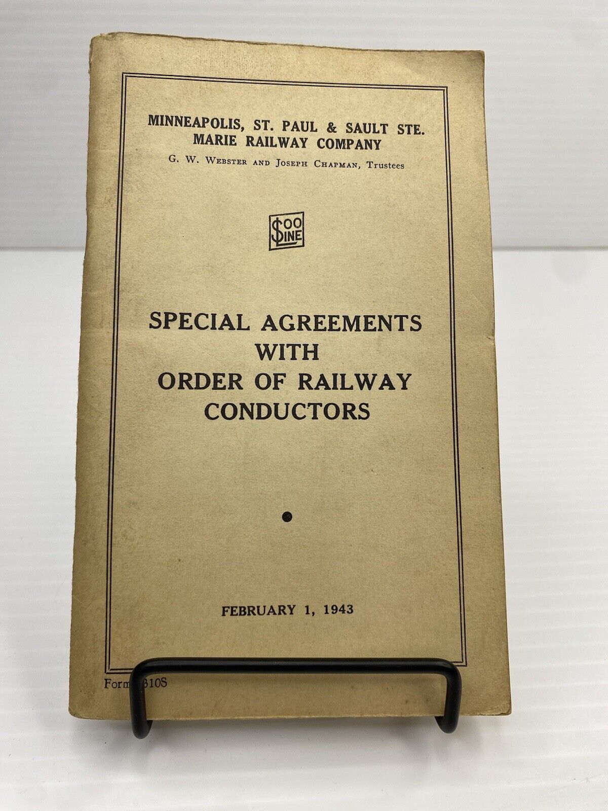 1943 Minneapolis St Paul & Sault Ste Marie Railway Co AGreements Order Conductor