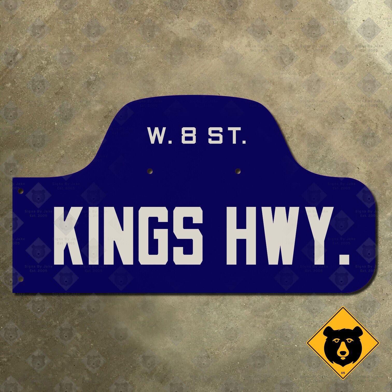 Brooklyn New York Kings Highway West 8th Street humpback road sign 16x9