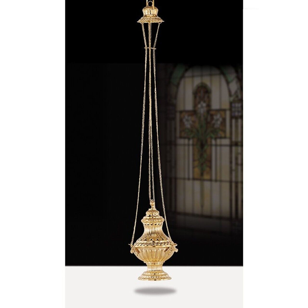 Large Ornate Design Hanging Censer Incense Burner For Church or Sanctuary 13 In