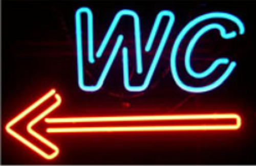 WC Left Arrow Neon Light Sign 20\