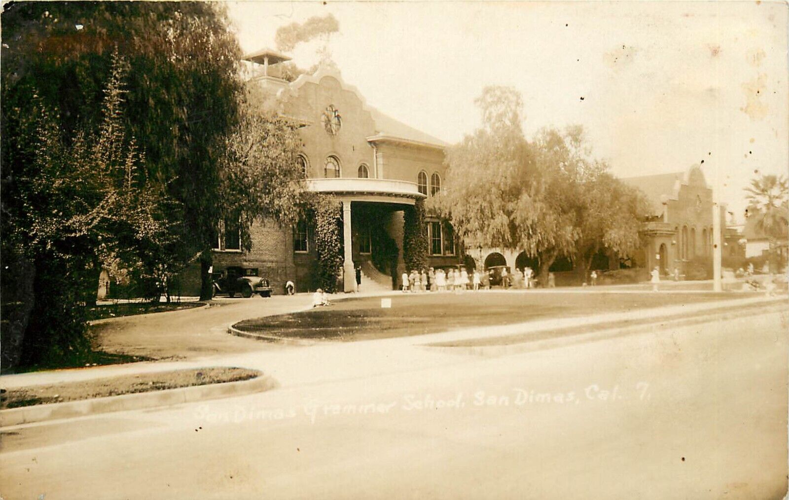 c1930 RPPC Postcard 7. San Dimas Grammar School, San Dimas CA L.A. County