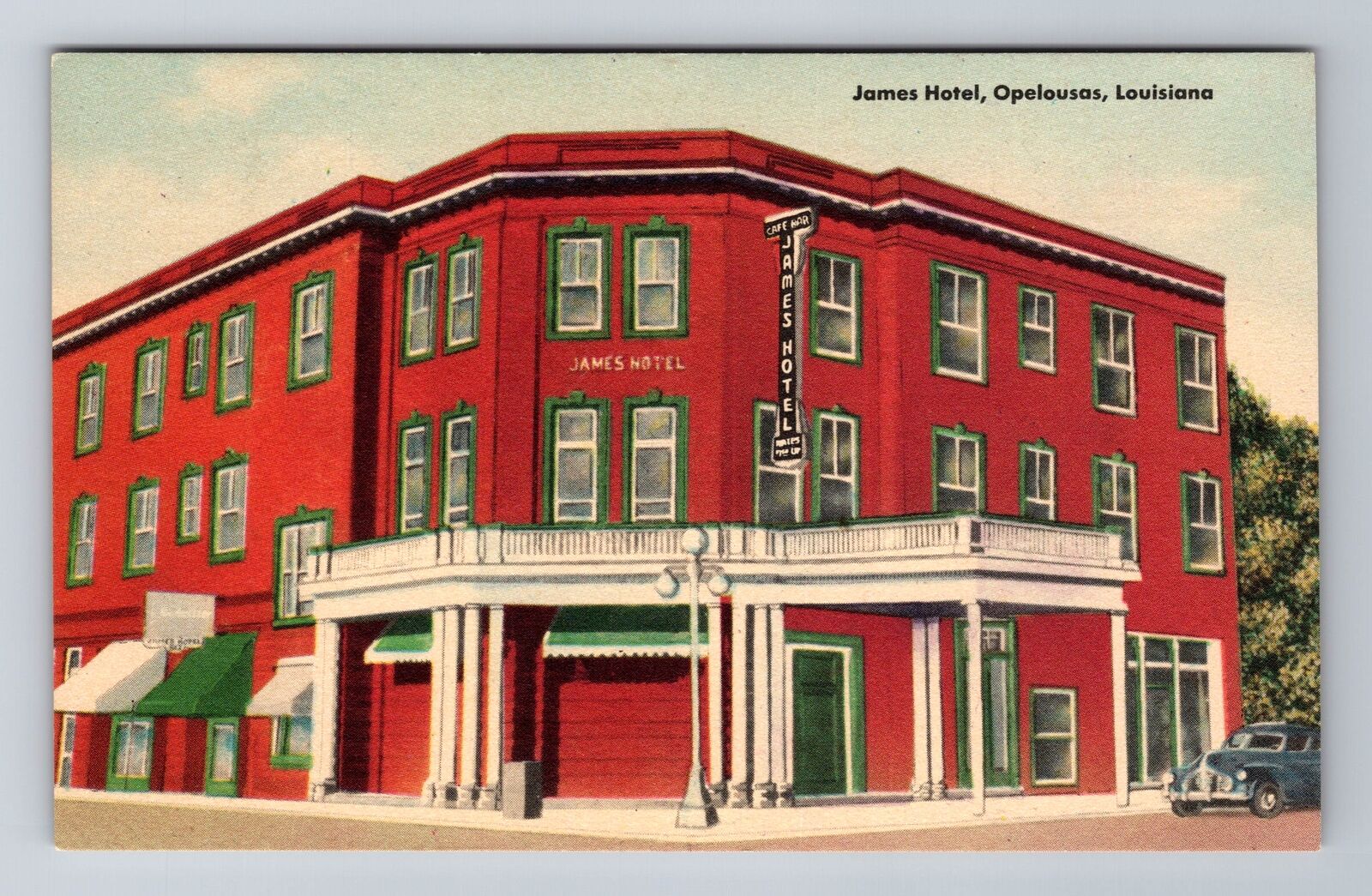 Opelousas LA-Louisiana, James Hotel, Advertising, Vintage Souvenir Postcard