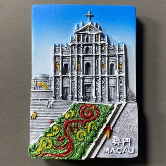 Macau Ruins of St. Paul's Tourist Travel Souvenir 3D Resin Fridge Magnet GIFT