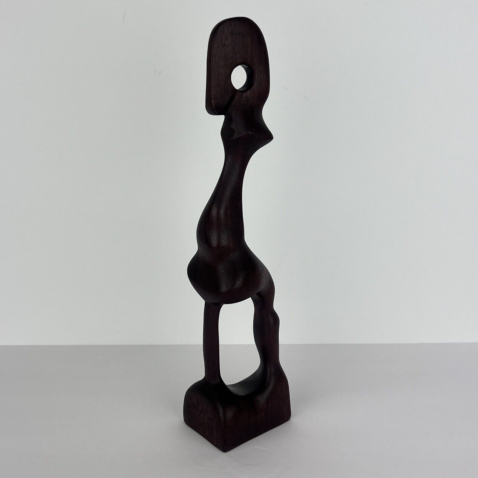 Vtg Abstract Sculpture Wood Figure Abstract 12in