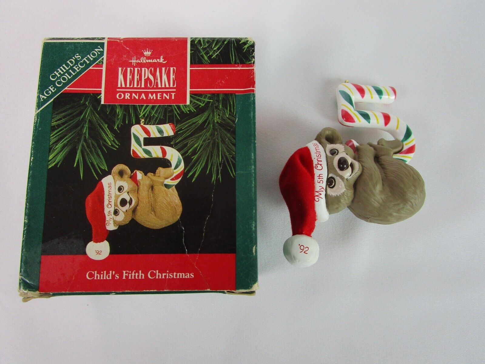 Hallmark Keepsake 1992 Child Fifth Christmas Ornament Teddy Bear