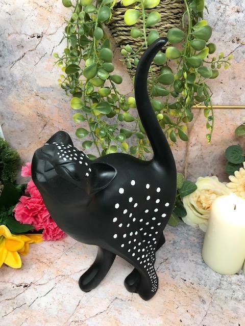 Abstract Black Cat Sculpture Decoration Figurine Ideal Gift for Cats Lovers