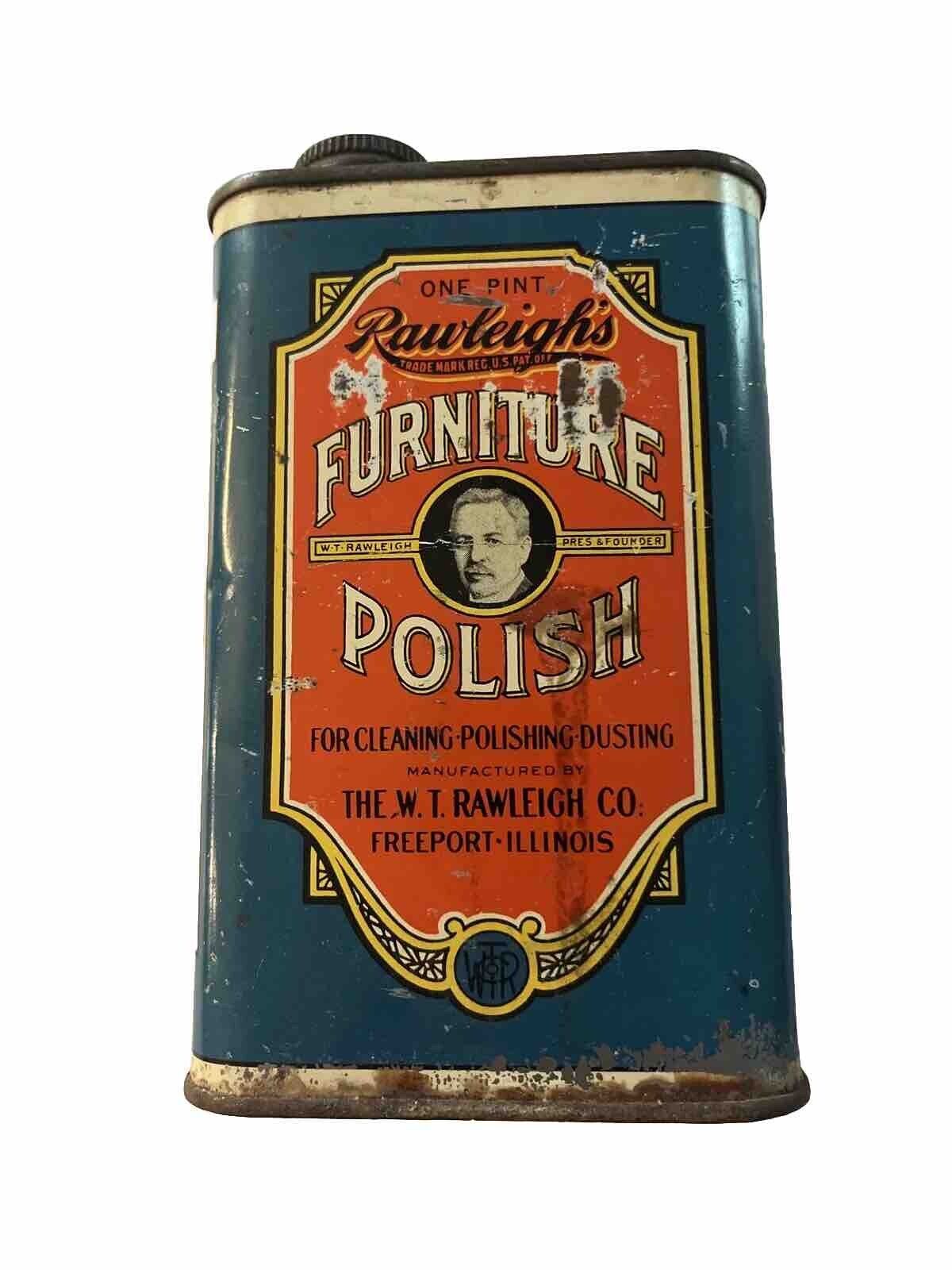 Vintage Antique Rawleigh's EMPTY Collectible Furniture Polish Tin