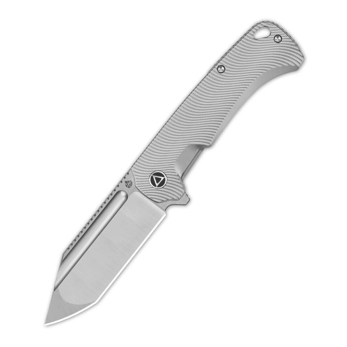 QSP Rhino Folding Knife Titanium Handle M390 Compound Plain Edge QS143-G
