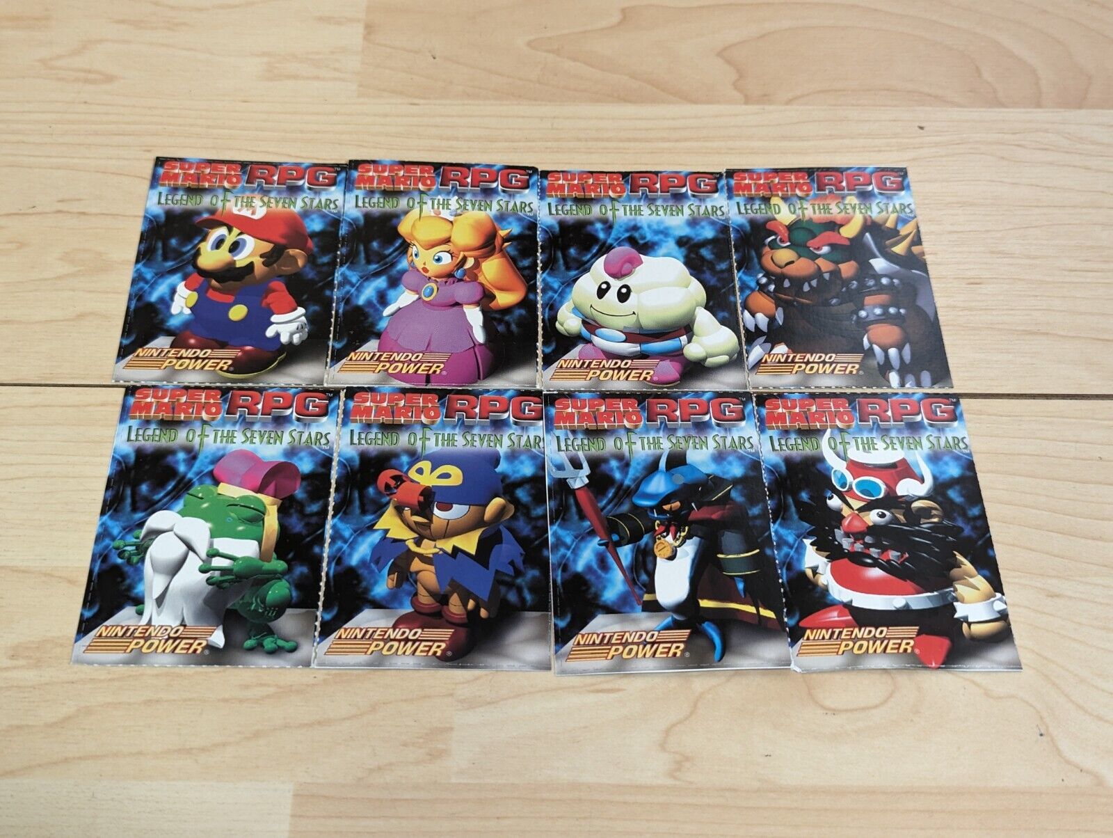 Lot Of (8) VINTAGE Nintendo Power Super Mario RPG Trading Cards SNES 1996 Intact