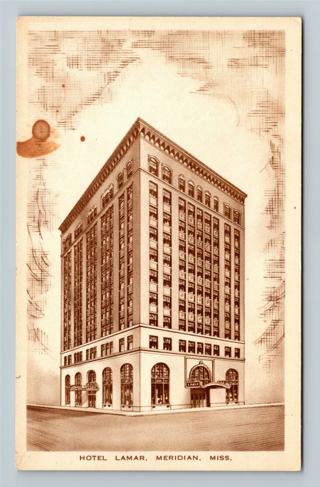 Meridian MS-Mississippi, Hotel Lamar, Vintage Postcard