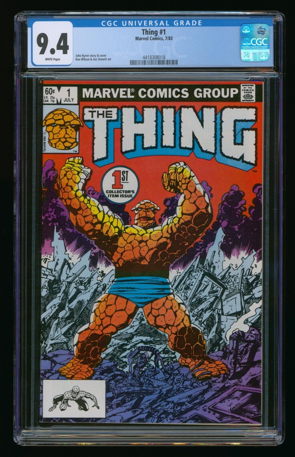 THING #1 (1983) CGC 9.4 MARVEL COMICS WHITE PAGES
