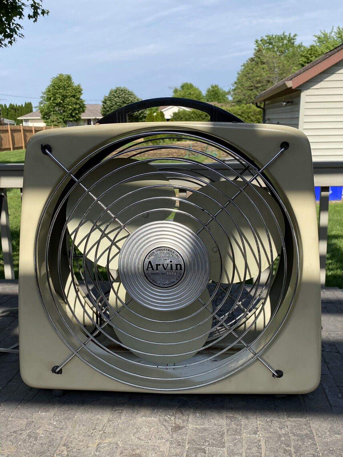 Vintage Arvin Metal 2 Speed Box Fan Repainted