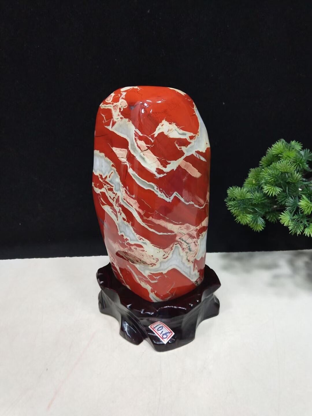 11.66LB TOP Natural red jasper quartz carved crystal Mineral specimen+stand
